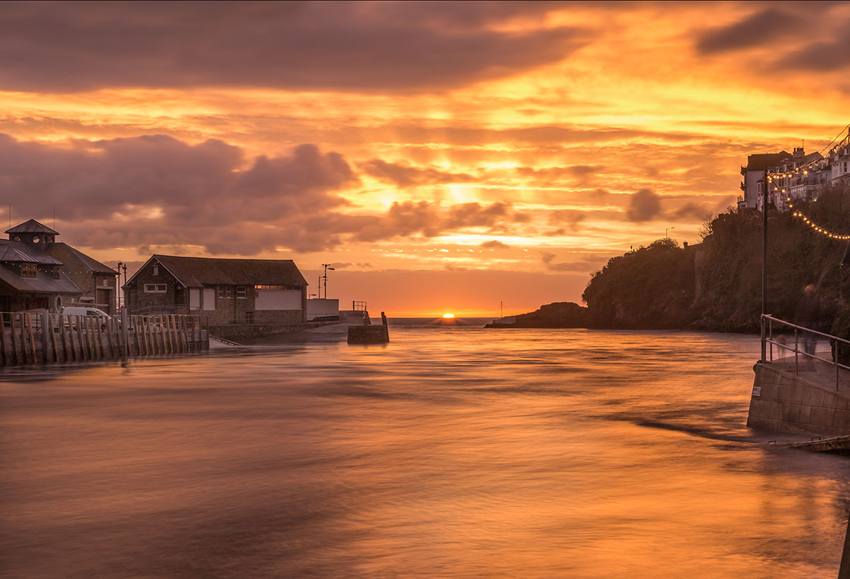 Looe Harbour at sunrise